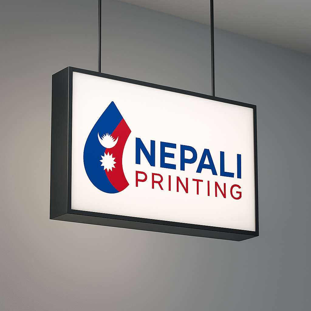 Mockup light box sign